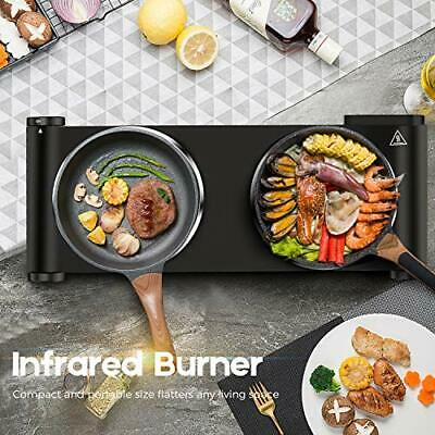 Portable Electric Stove, 1800W Infrared Double Burner Heat-up In Double burner - Fresh Stock Dated January 2026