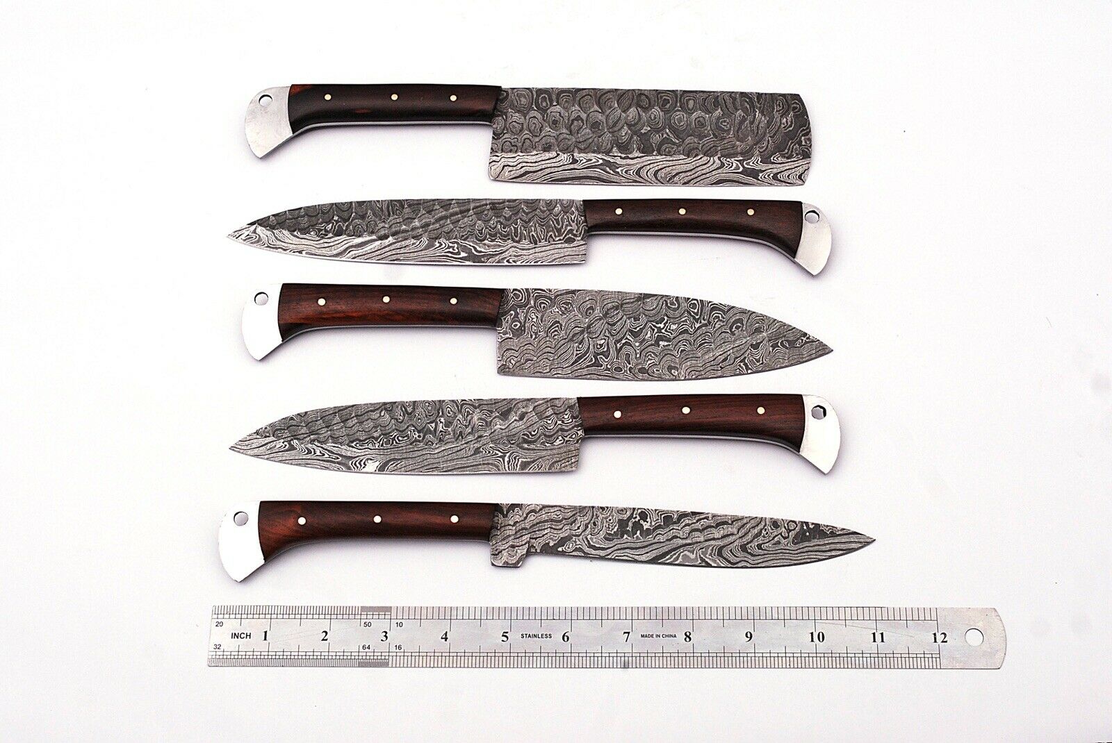 CUSTOM HANDMADE FORGED DAMASCUS STEEL CHEF KNIFE KITCHEN KNIES SET - Fresh Stock Dated January 2026
