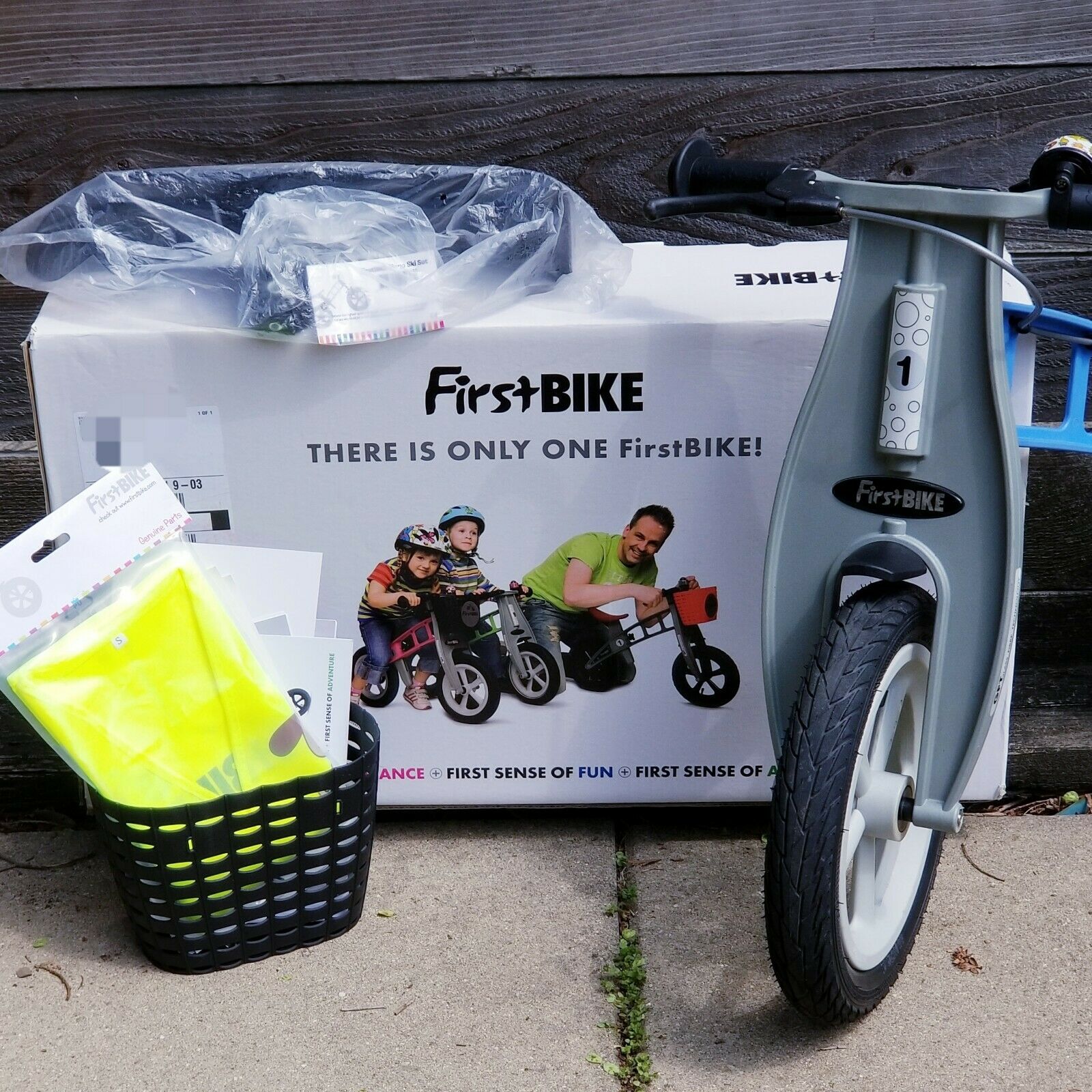 FIRSTBIKE Balance BIKE Blue STREET L2021 w/ Brake LOWERING KIT Box MONO SKI SET - Fresh Stock Dated December 2025