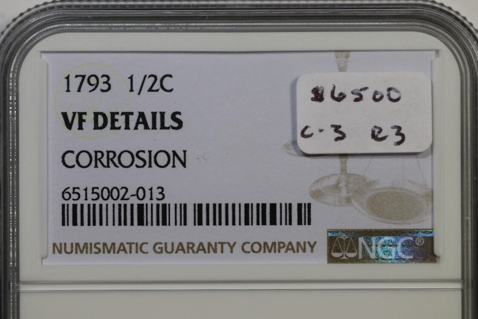 1793 C-3 R-3 NGC VF Details Liberty Cap Half Cent Coin 1/2c - Fresh Stock Dated December 2025