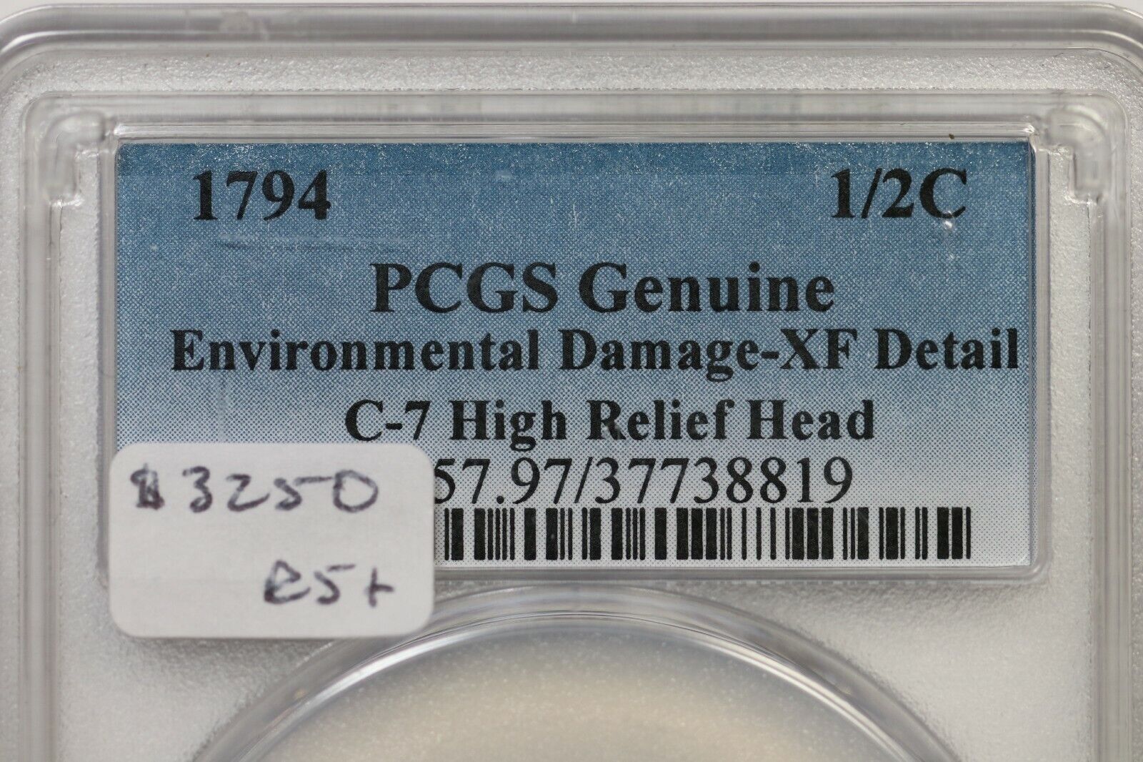 1794 C-7 R-5+ PCGS XF Details High Relief Head Liberty Cap Half Cent Coin 1/2c - Fresh Stock Dated December 2025