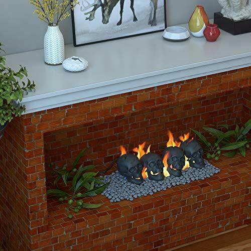Regal Flame Human Skull Ceramic Wood Large Gas Fireplace Logs Logs for All Ty... - Fresh Stock Dated January 2026