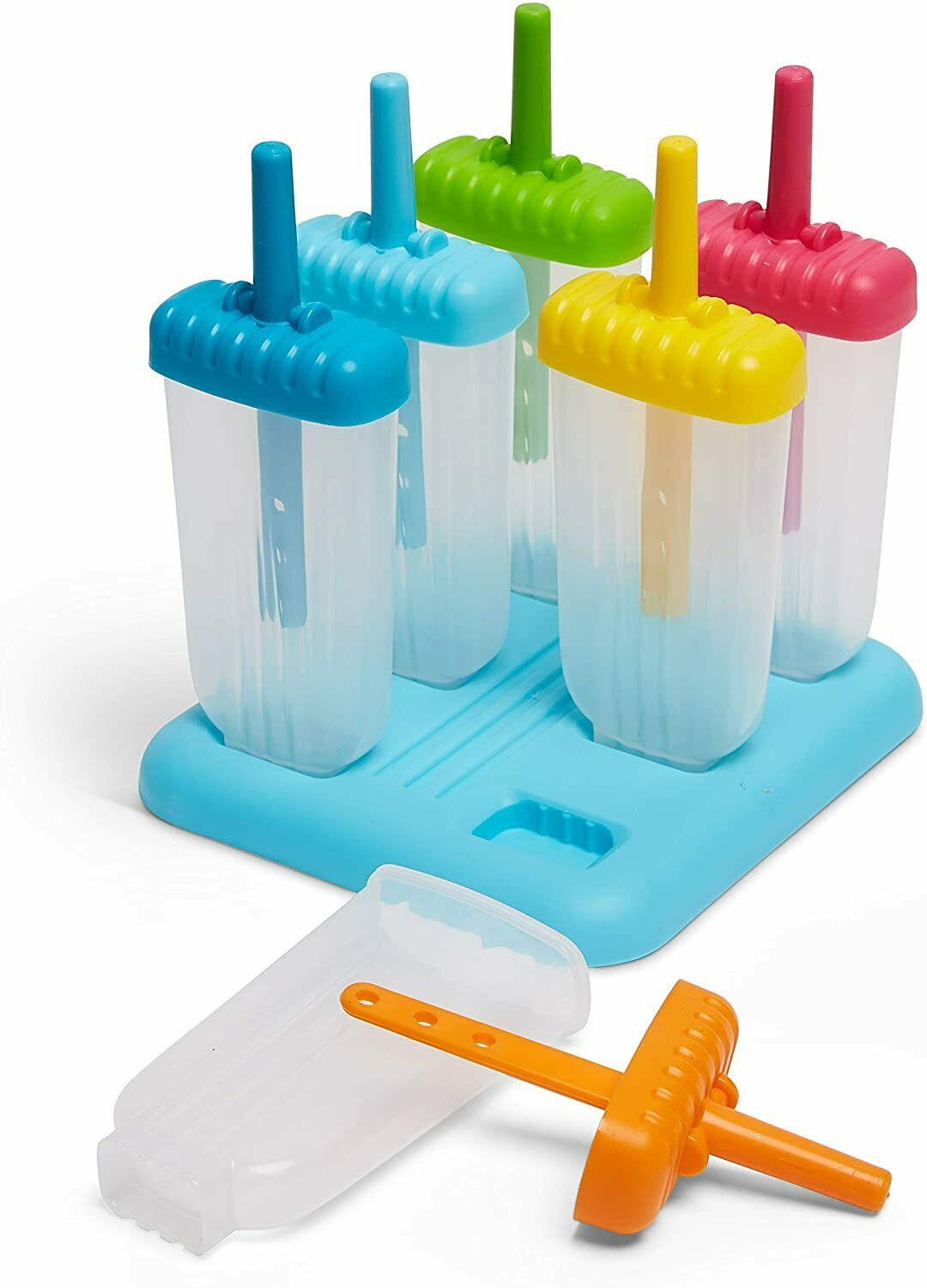 Popsicle Molds 6 Ice Pop Mold Reusable Ice Cream Maker Set with Funnel  Brush - Fresh Stock Dated February 2026