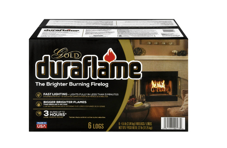 Duraflame Fire Logs 6 Pack - 4.5lb Bright Burning 3 Hour Burn Time Fast Lighting - Fresh Stock Dated January 2026