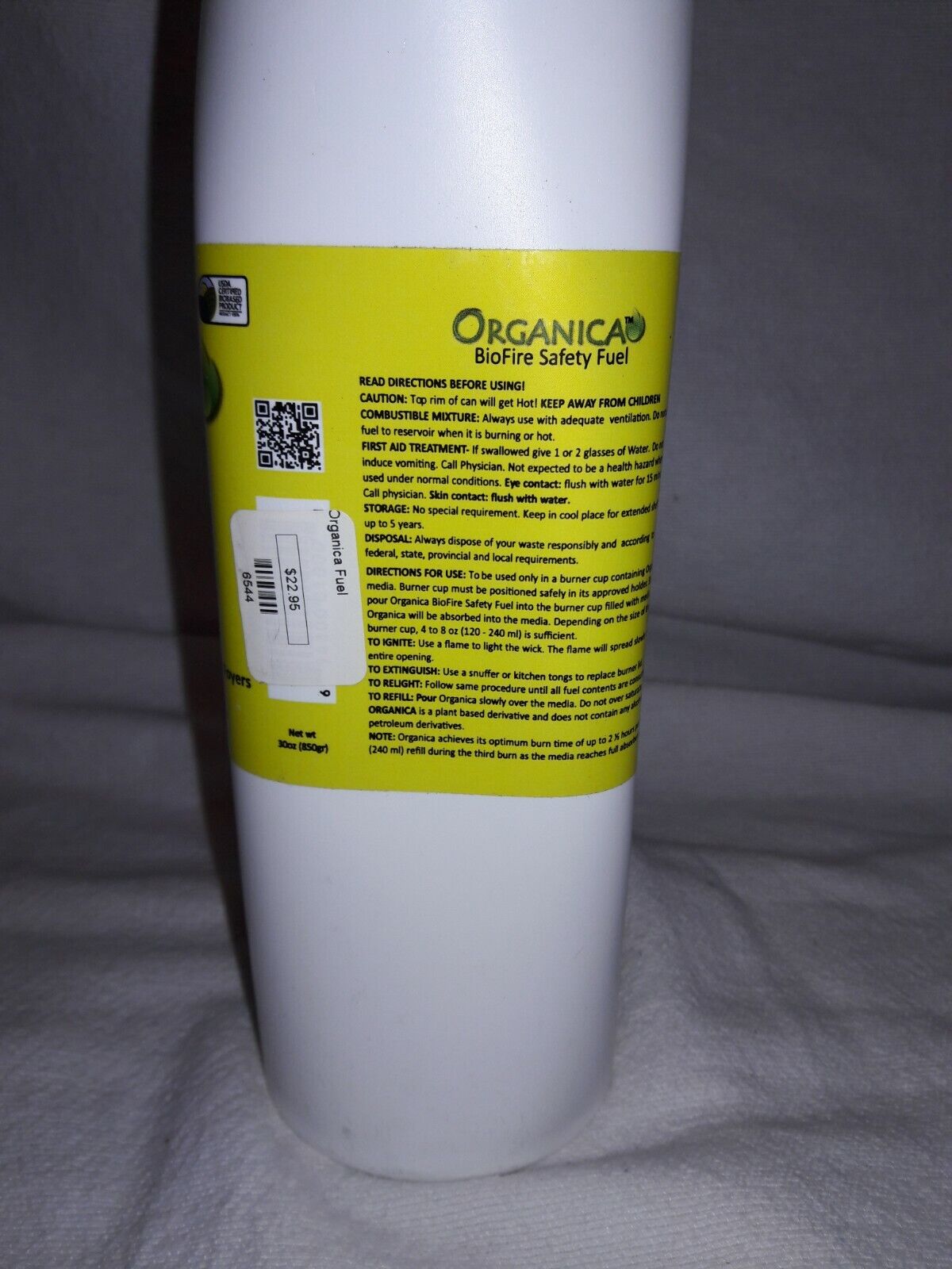 ORGANICA Biofire safety fuel FOR Firepots and Fireplaces indoor outdoor 30oz. - Fresh Stock Dated January 2026