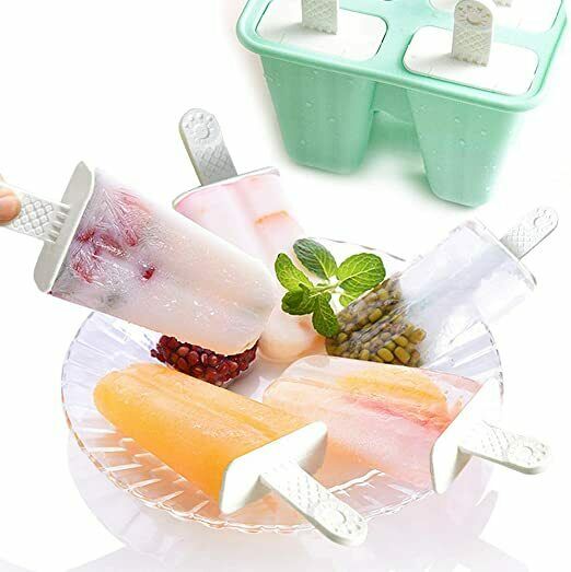 Popsicle Molds,6 Pieces Silicone Popsicle Molds DIY Reusable Ice Pop Mold(Green) - Fresh Stock Dated February 2026