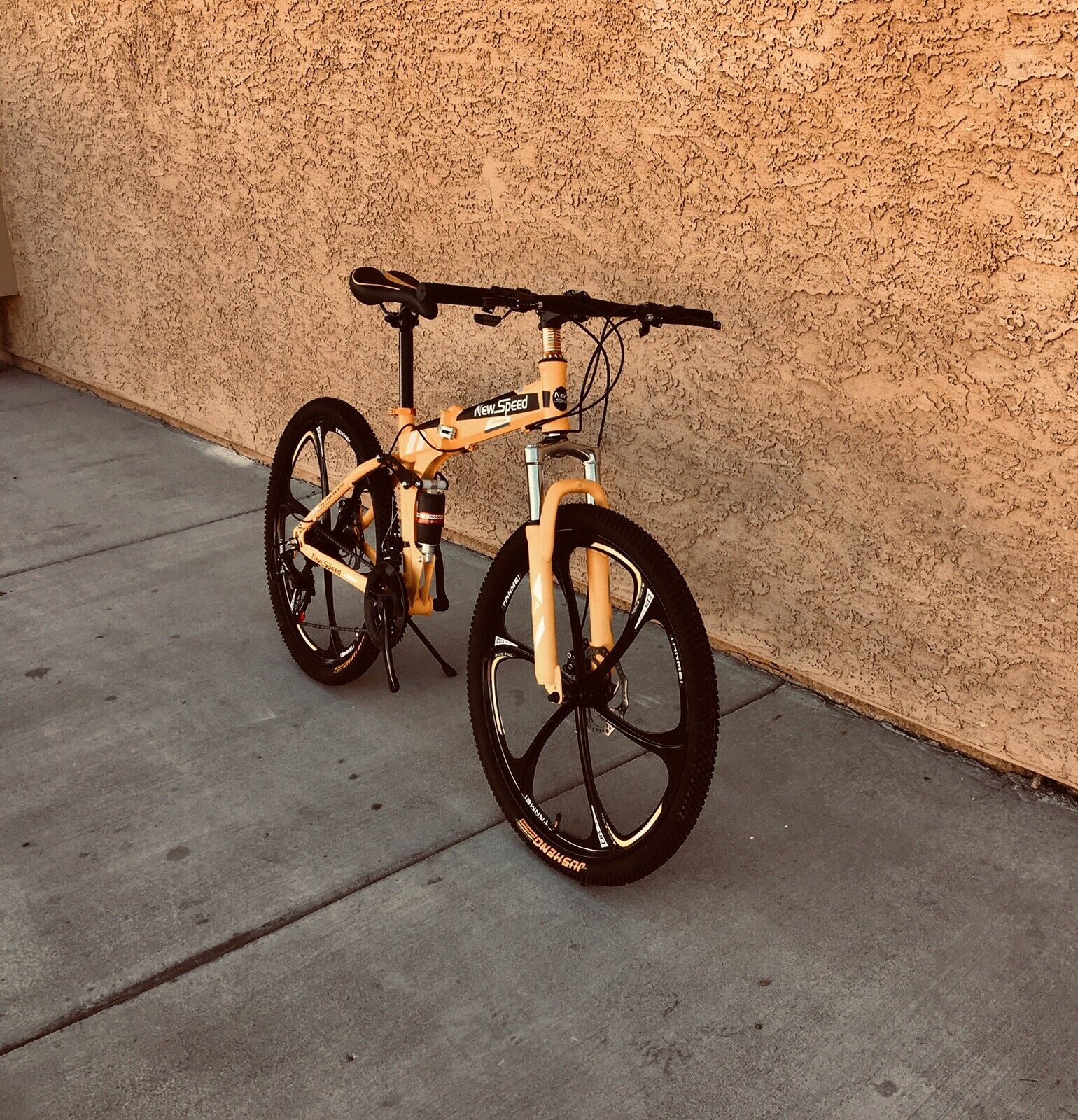 NEW FOLDING MOUNTAIN BIKE MTB 21 SPEED FULL SUSPENSION 26x17 - AUTHENTIC! - Fresh Stock Dated December 2025