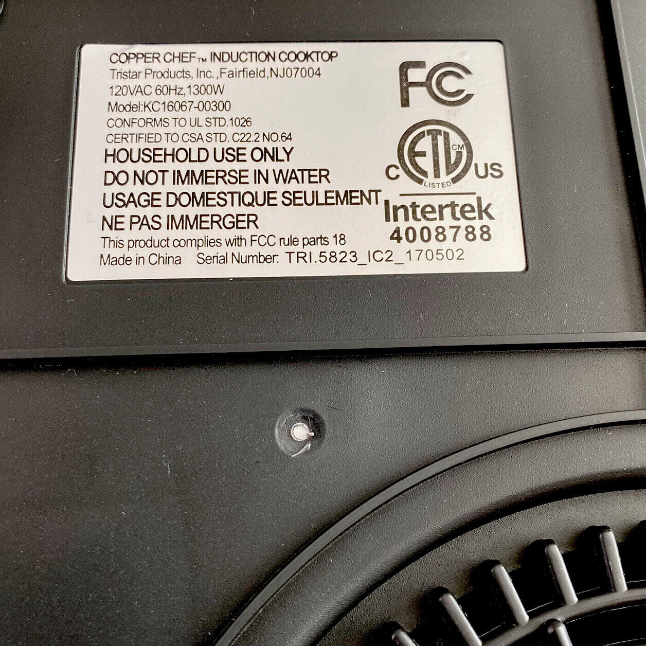 Copper Chef Induction Cooktop 1300 Watts KC16067-00300 Black RV Van Camper NWOB - Fresh Stock Dated February 2026