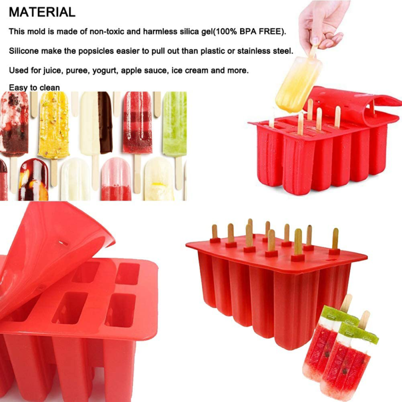 Silicone FrozenIce PopsicleMaker with 50 Popsicle Sticks Popsicle Bags 10 recipe - Fresh Stock Dated February 2026
