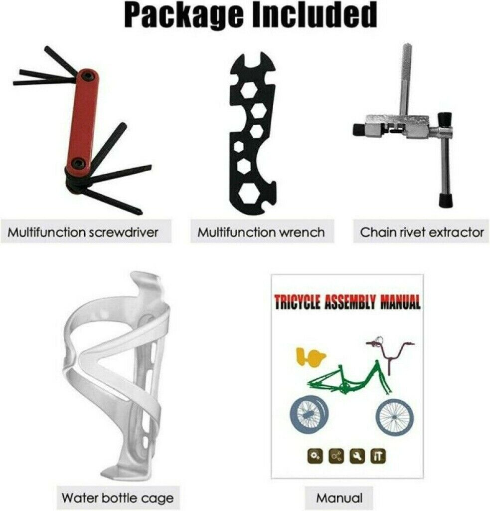 Adult Tricycles 7 Speed 24 Inch Three Wheel Bike Cruiser Trike with Large Basket - Fresh Stock Dated December 2025