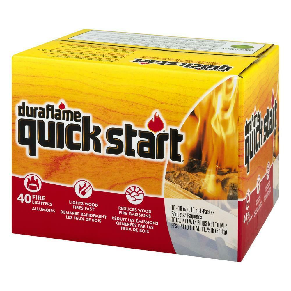 Duraflame Quick Start 1.125 lb Firestarter Break-Apart Indoor Outdoor (40-Pack) - Fresh Stock Dated January 2026