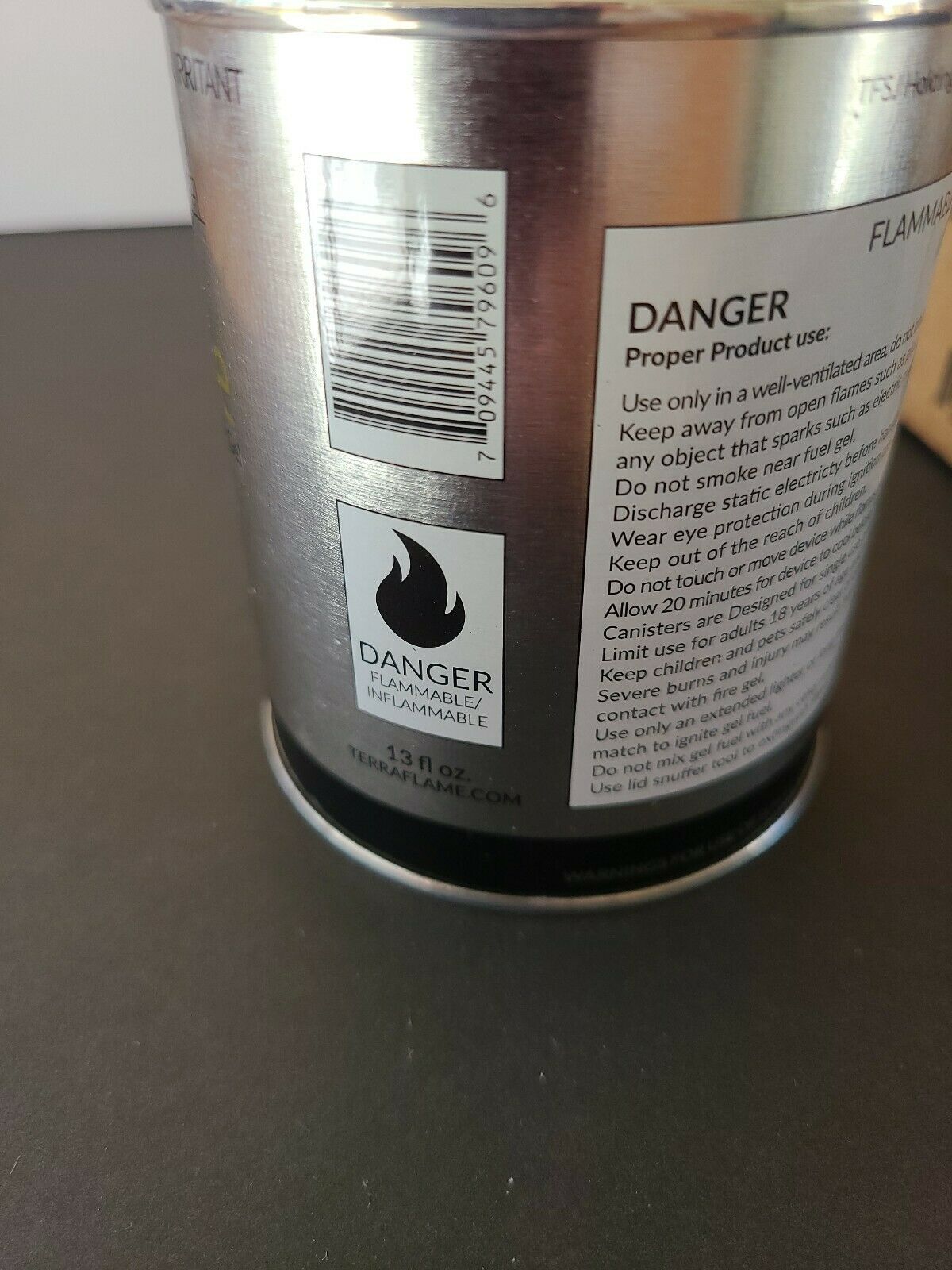 *(12) Terra Flame Clean Burning Fireplace Gel Fuel 13 oz Cans by SunJel Odorless - Fresh Stock Dated January 2026