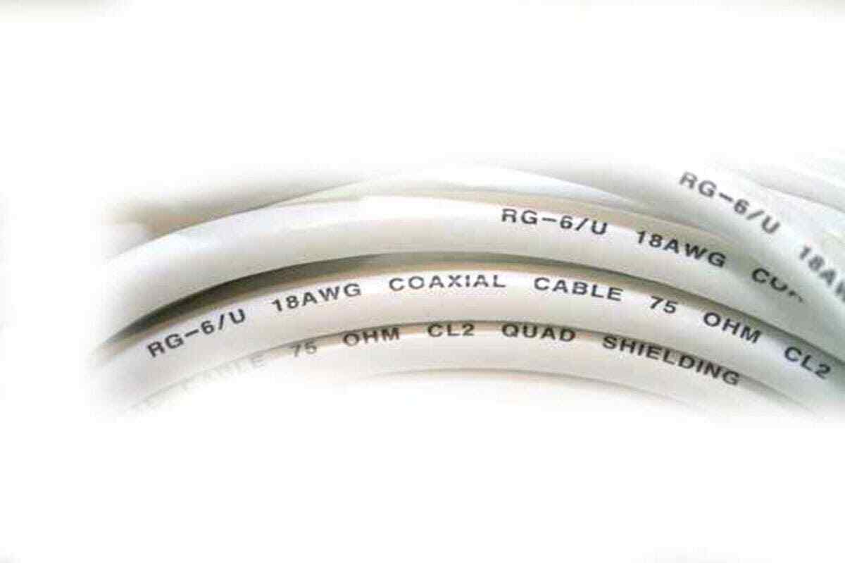 Monoprice 3ft RG6 (18AWG) 75Ohm, CL2 Coaxial Cable W/ F Type Connector - White - Fresh Stock Dated December 2025