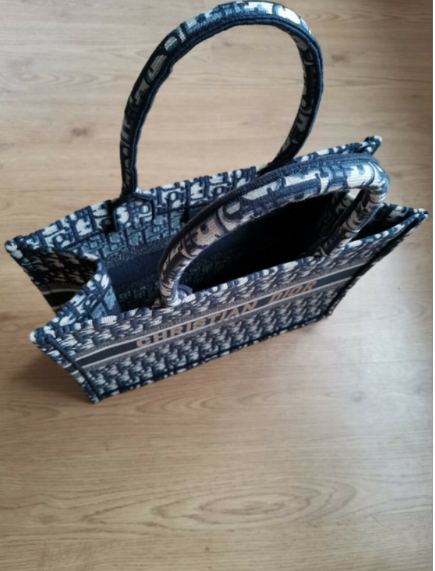 Authentic Christian Dior Book Tote Small Book Bag Blue Oblique canvas - Fresh Stock Dated December 2025