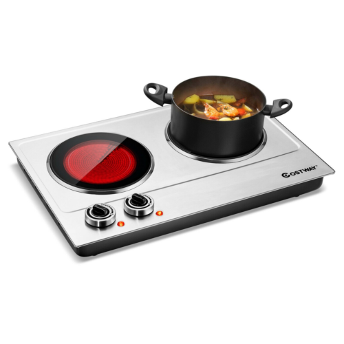 1800W Stainless Steel Infrared Cooktop with Non-slipping Feet and Adjustable Tem - Fresh Stock Dated February 2026