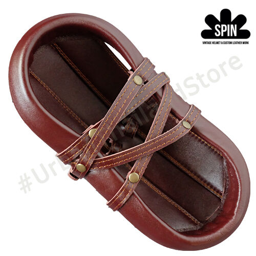 Vintage Cycling Bicycle Helmet Adult Genuine Leather L'eroica Italy Retro Hat - Fresh Stock Dated December 2025