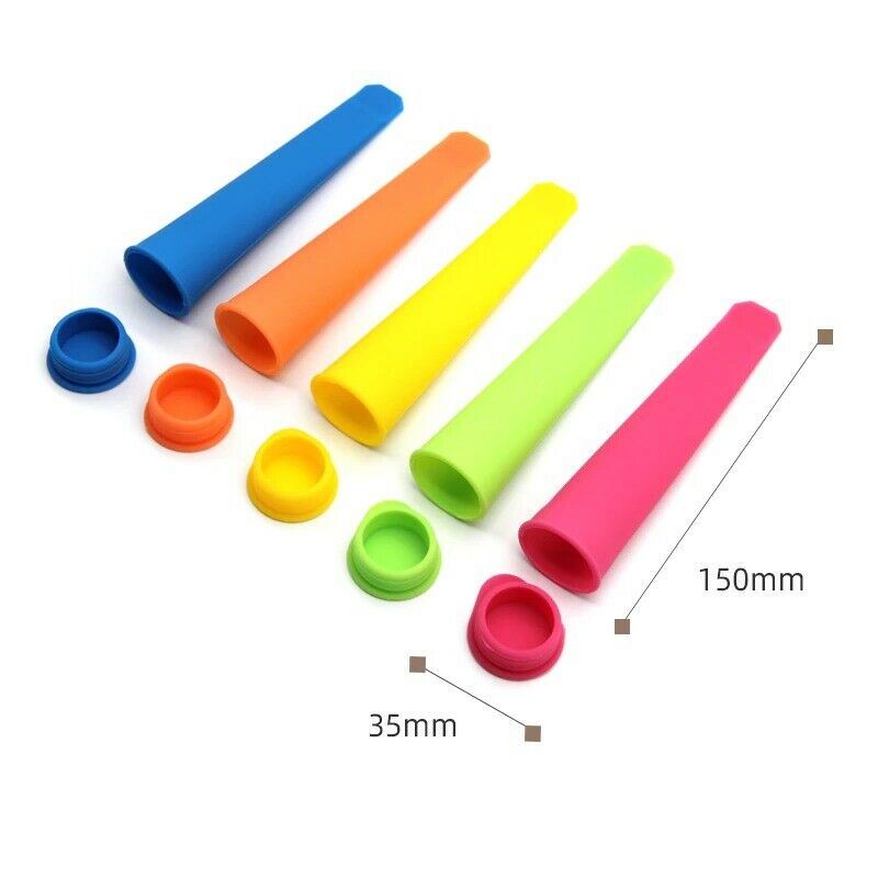 5Pcs/Lot Summer Popsicle Frozen Ice Cream Maker Silicone Pop  Mold Kitchen Tool - Fresh Stock Dated February 2026