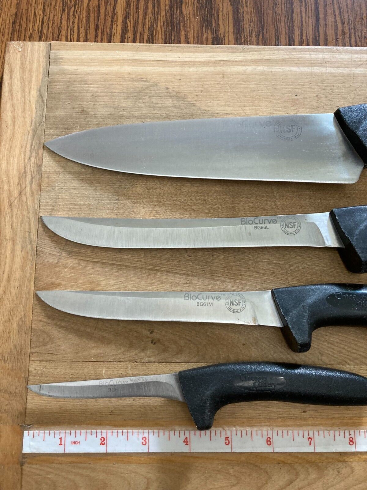 Set of 4 Chicago Cutlery BIO CURVE NSF Restaurant Grade Knives Chef's, Paring ++ - Fresh Stock Dated February 2026