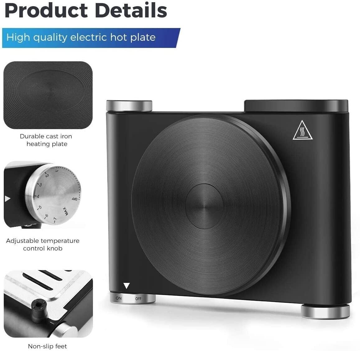 CUSIMAX Electric Hot Plate for Cooking Portable Single Burner 1500W Cast Iron - Fresh Stock Dated February 2026