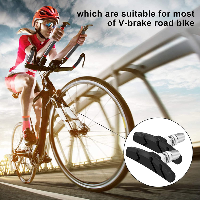 Alritz Bike Brake Pads Set, 3 Pairs Road Mountain Bicycle V-Brake Blocks Shoes w - Fresh Stock Dated December 2025