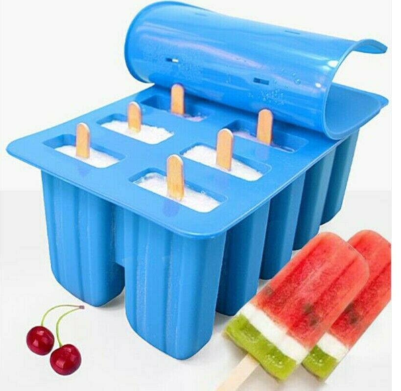 Frozen Popsicle Molds Ice Cream Pop Maker Freezer Tray Fruit with Sticks Summer - Fresh Stock Dated January 2026