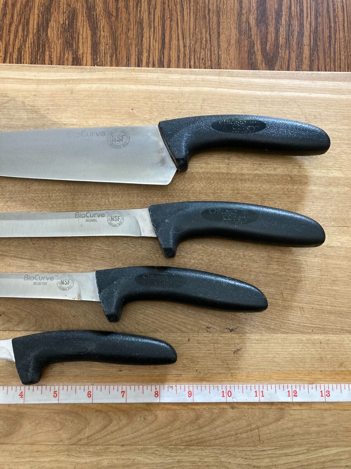 Set of 4 Chicago Cutlery BIO CURVE NSF Restaurant Grade Knives Chef's, Paring ++ - Fresh Stock Dated February 2026