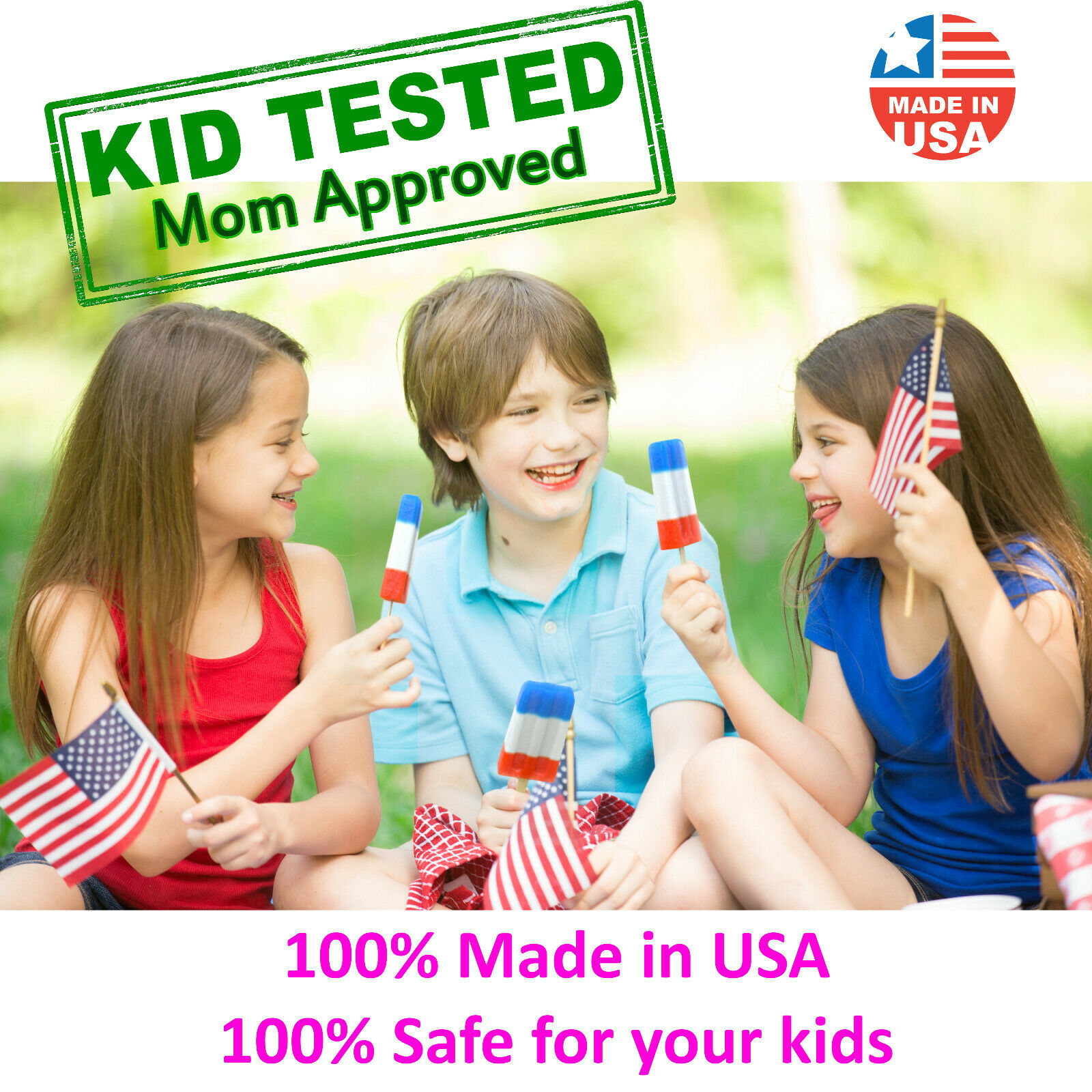 USA BPA FREE Frozen Popsicle Molds, Ice Cream Pop Maker Freezer Tray Fruit Kit - Fresh Stock Dated January 2026