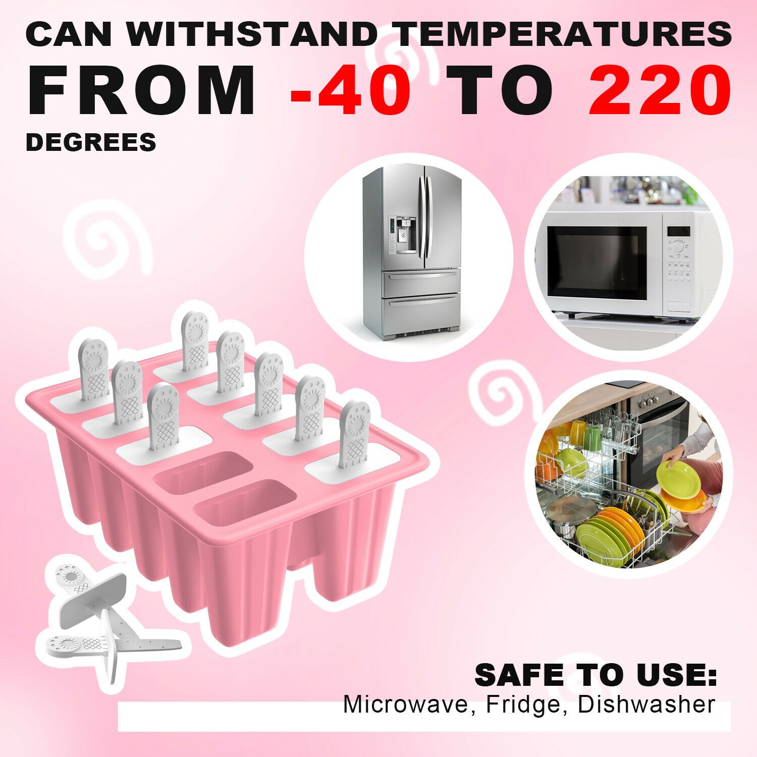 10 Cell Frozen Popsicle Molds Ice Cream Pop Maker Freezer Tray Fruit with Sticks - Fresh Stock Dated February 2026