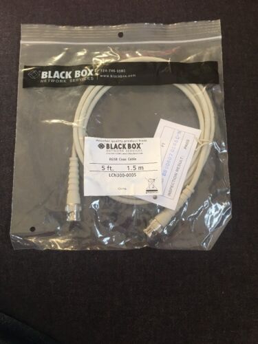 Lot Of 5 New  BLACK BOX THIN NET RG58 COAX CABLE 5FT LCN300-0005 - Fresh Stock Dated December 2025