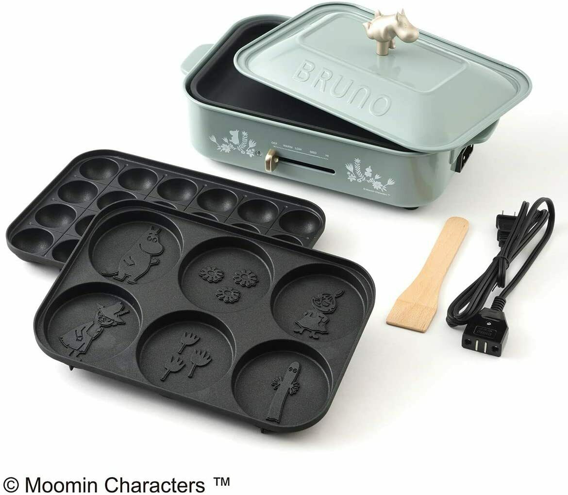 BRUNO BRUNO Compact Hot Plate Moomin + 3 Plates - Fresh Stock Dated February 2026