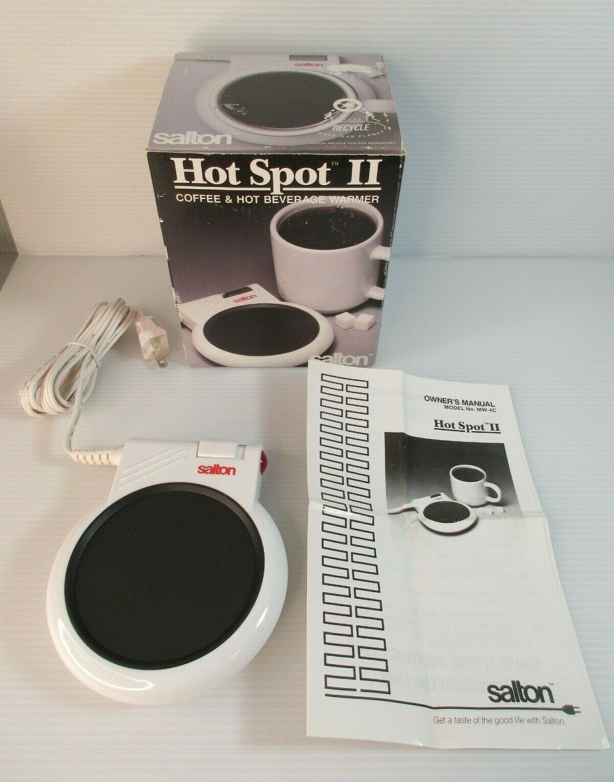 Salton Hot Spot II Coffee Hot Beverage Warmer & Ceramic MUG White NEW in Box - Fresh Stock Dated February 2026