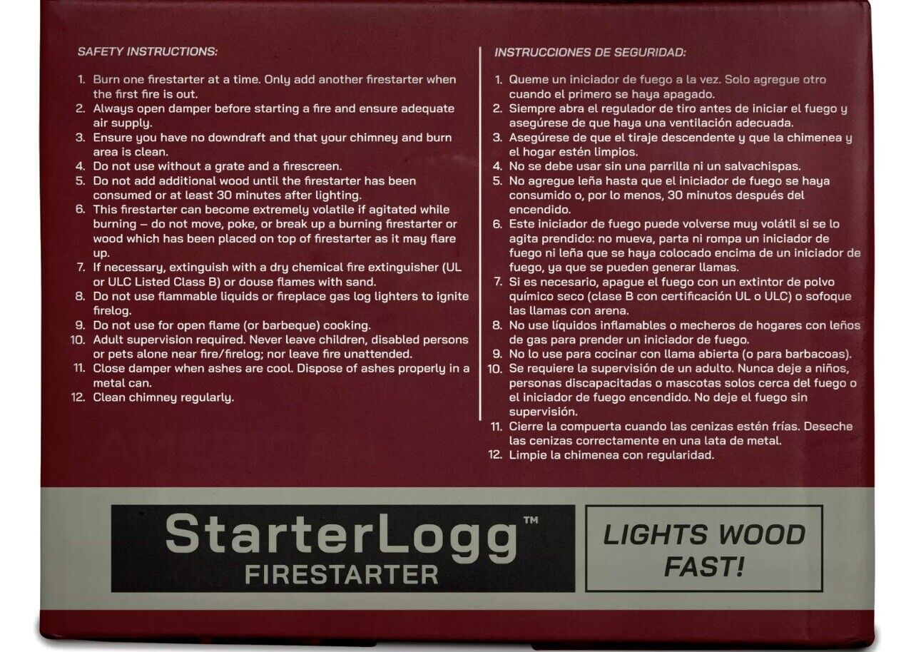 4 Pack Pine Mountain StarterLogg Fire Starters, 24 Starts - Fresh Stock Dated January 2026