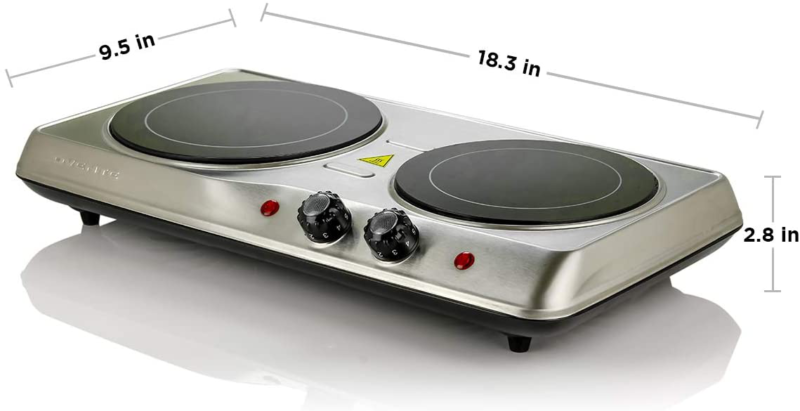 Estufa Cocina Electrica De1-2 Hornillas Portatil Para Casa Apartamento Campament - Fresh Stock Dated February 2026