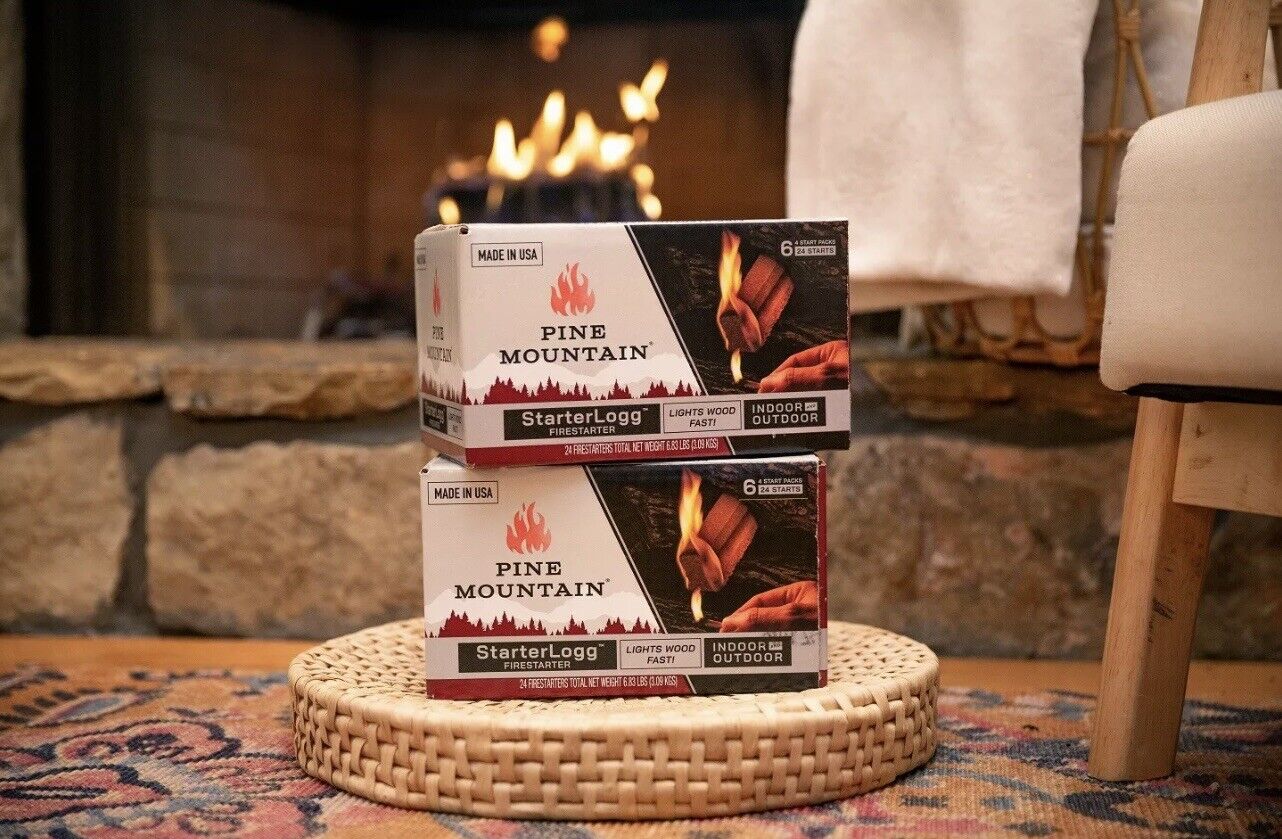 4 Pack Pine Mountain StarterLogg Fire Starters, 24 Starts - Fresh Stock Dated January 2026