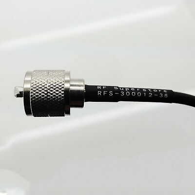 UHF Male (Plug) to UHF Male (Plug) RG58 Cable Assembly, 432 inch (36 ft) - Fresh Stock Dated December 2025
