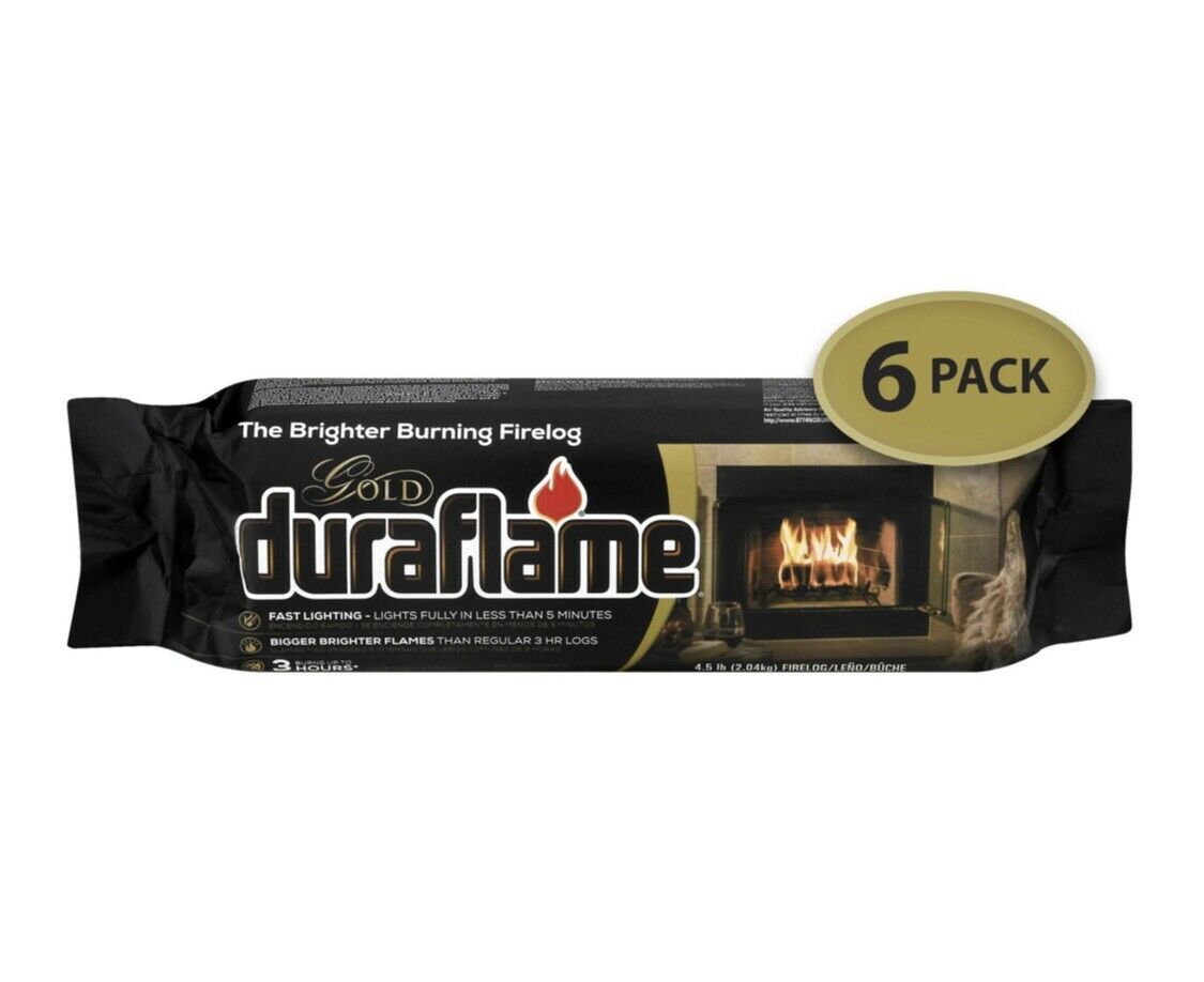 Duraflame Gold Ultra Premium 4.5lb Firelogs, 6-Pack Case, 3 Hour Burn - Fresh Stock Dated January 2026