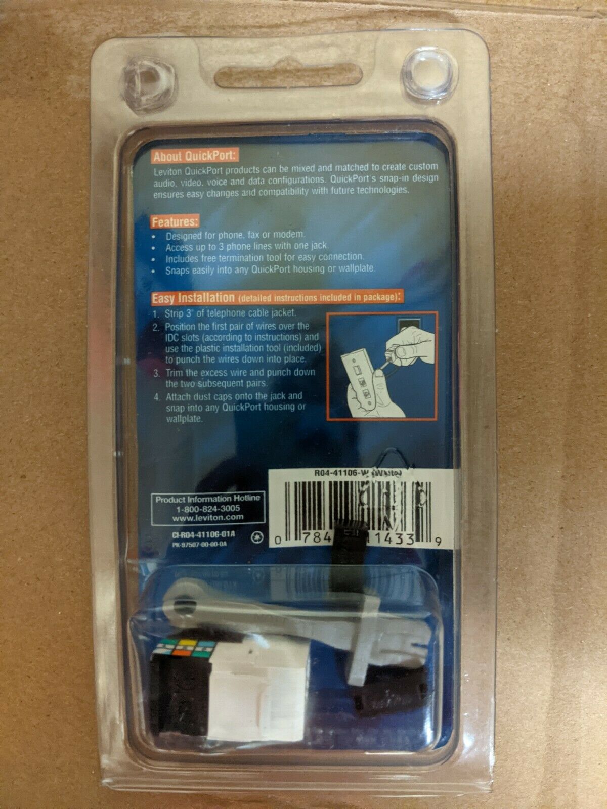 Leviton R04-41106-W Voice Grade Phone Jack - Fresh Stock Dated December 2025