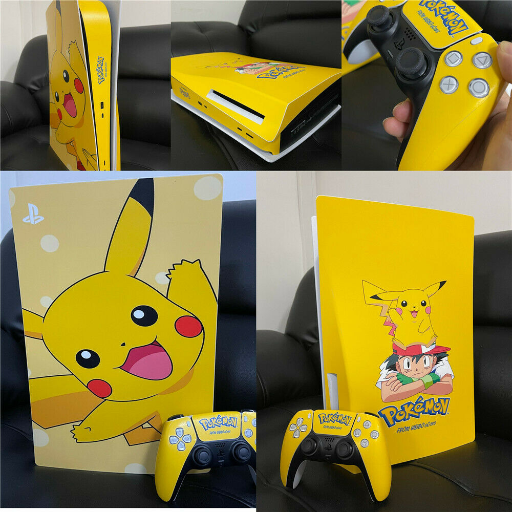 Disc Version PlayStation 5 Skin Decal Vinyl Cover Console Pokemon Pikachu Ps5 - Fresh Stock Dated February 2026