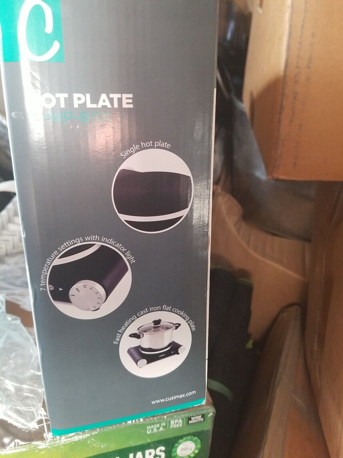 Cusimax CMHP-B101 Portable Single Hot Plate - Black - Fresh Stock Dated February 2026