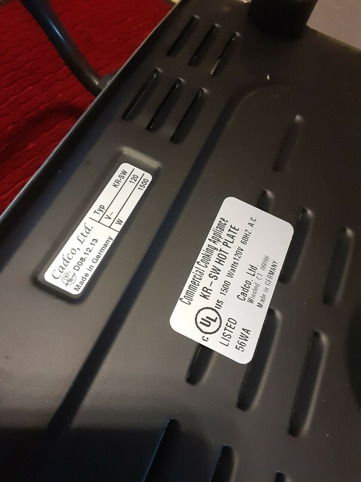 Cadco KR-SW Portable Electric Stainless Steel Hot Plate Commercial - Fresh Stock Dated February 2026