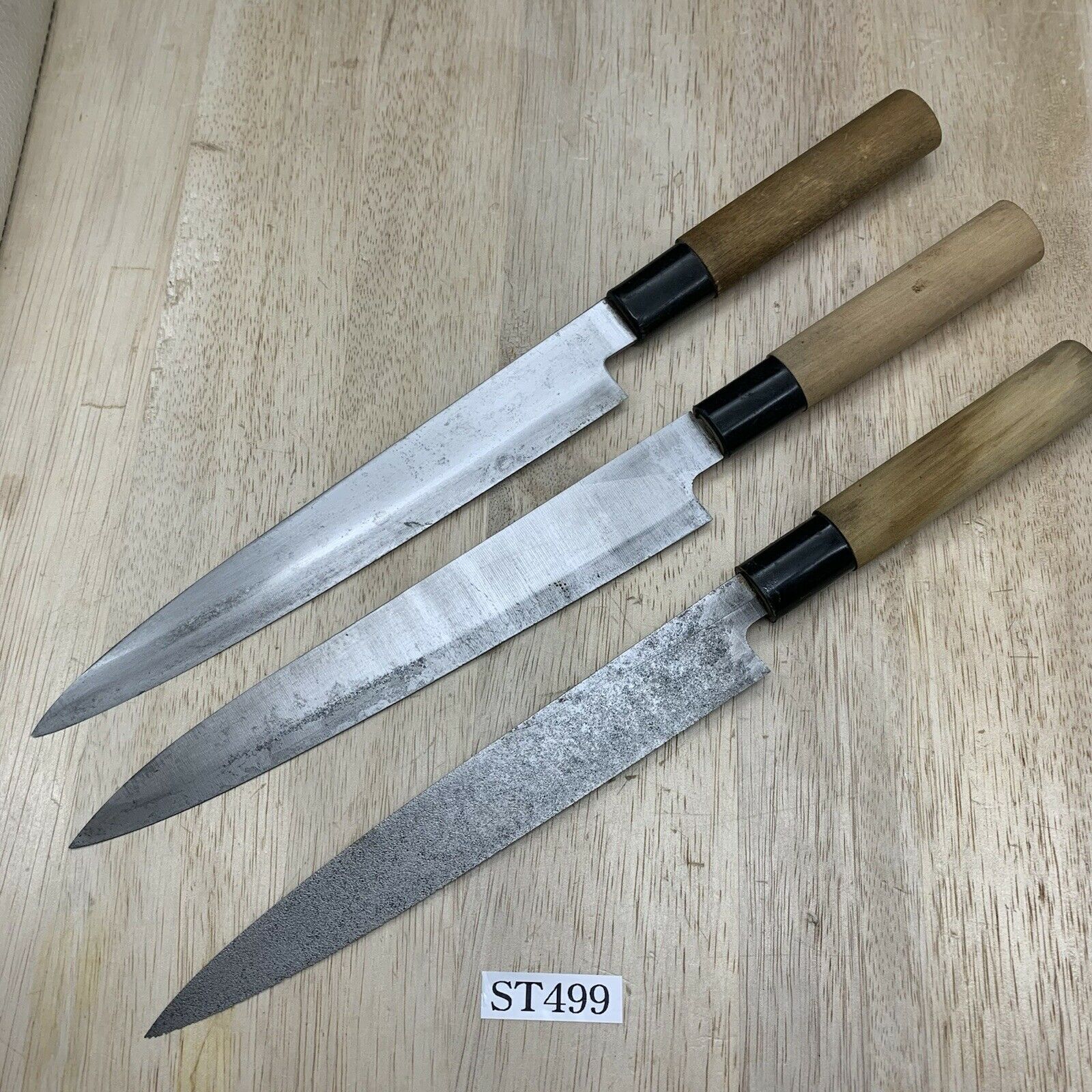 Damaged Lot of three Japanese Chef's Kitchen Knives  From Japan ST499 - Fresh Stock Dated January 2026