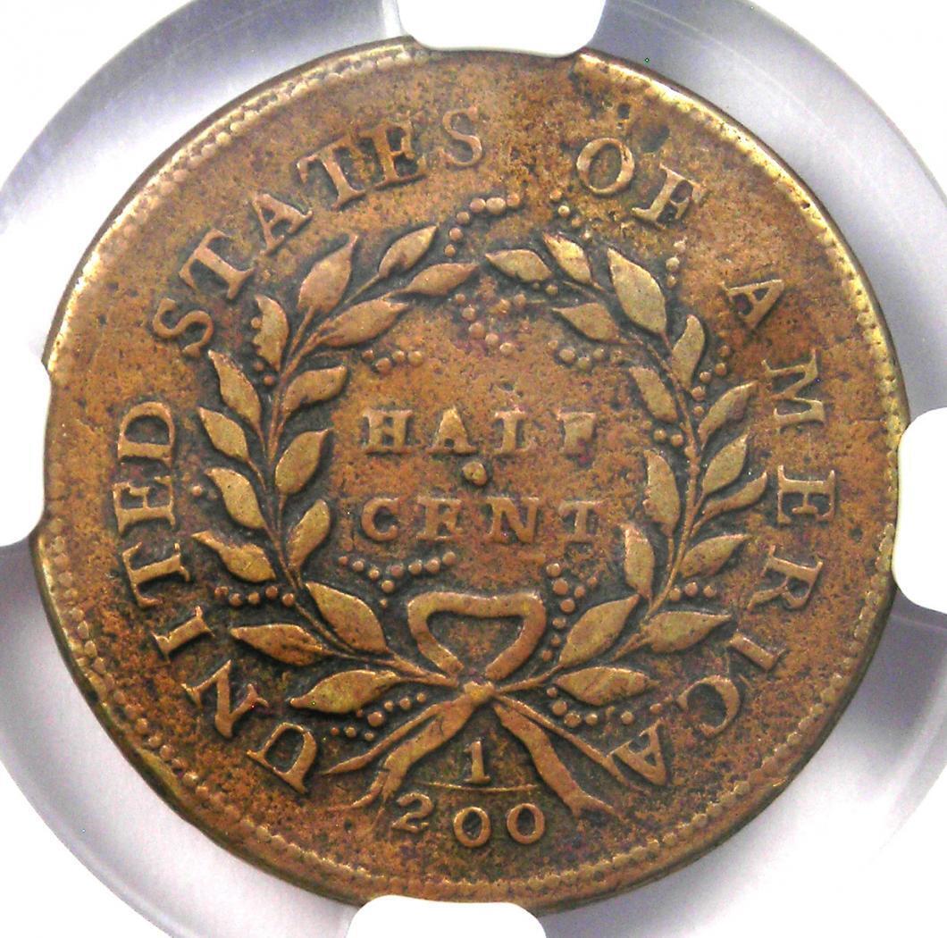 1793 Liberty Cap Flowing Hair Half Cent 1/2C - NGC XF Detail (EF) - Rare Coin! - Fresh Stock Dated December 2025