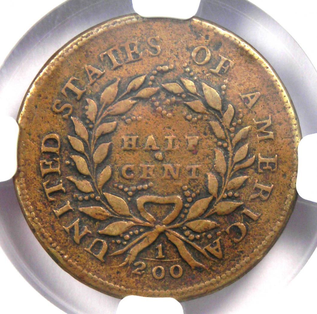 1793 Liberty Cap Flowing Hair Half Cent 1/2C - NGC XF Detail (EF) - Rare Coin! - Fresh Stock Dated December 2025