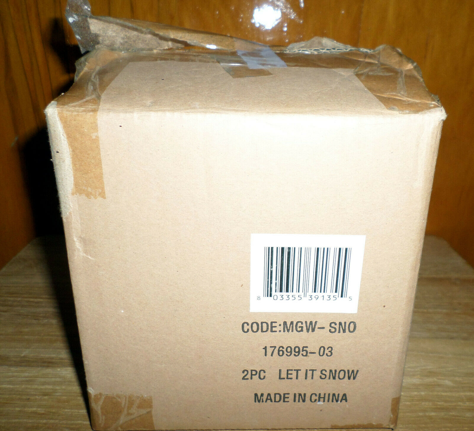 LET IT SNOW CERAMIC BEVERAGE WARMER WITH 10.5 OZ. CERAMIC MUG, ON/OFF SWITCH - Fresh Stock Dated February 2026