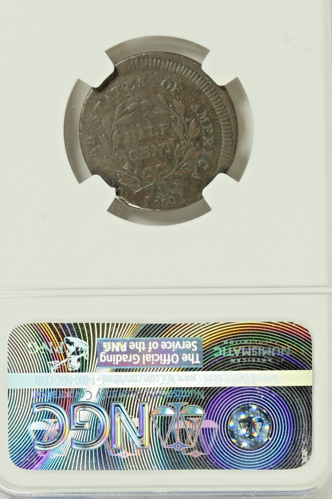 1795 Flowing Cap Half Cent No Pole Thin C-6a Reverse Misaligned : NGC G4 BN - Fresh Stock Dated December 2025