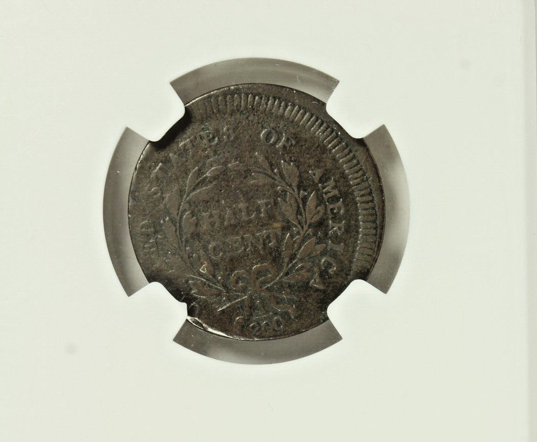1795 Flowing Cap Half Cent No Pole Thin C-6a Reverse Misaligned : NGC G4 BN - Fresh Stock Dated December 2025