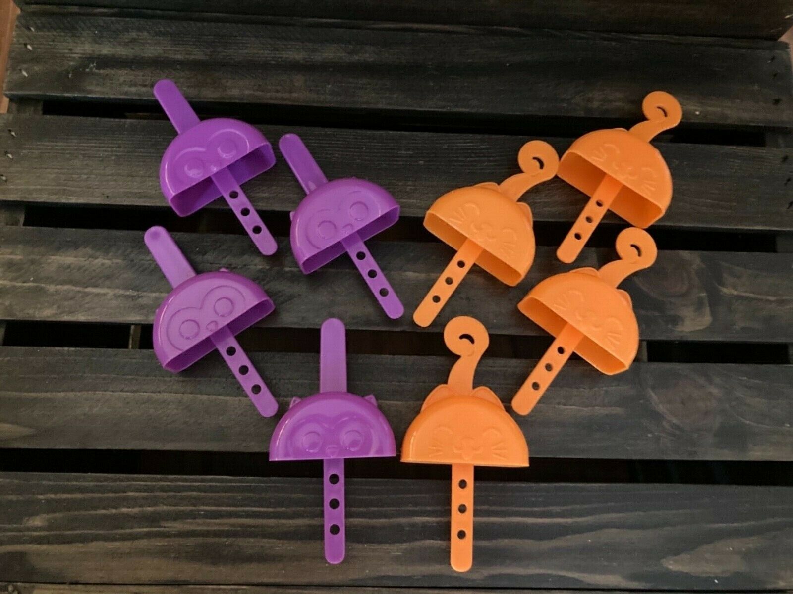 Popsicle Ice Pop Molds Orange Kitty Cat and Purple Owl Handles PreOwned - Fresh Stock Dated February 2026