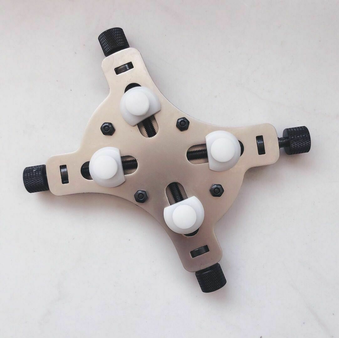 GF19419 Crab Shaped Watch Case Holder Tool with 4 Plastic Tips for Watch Repair - Fresh Stock Dated December 2025