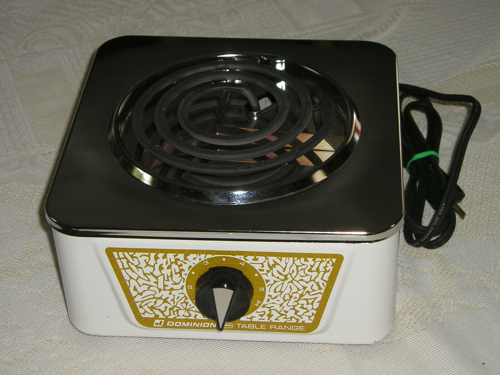 Vtg Dominion Scovill Buffet Table Range Hot Plate Single Burner #3410 Very Clean - Fresh Stock Dated February 2026