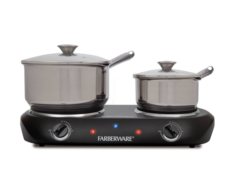 Electric Stove Cooktop Burner 1800W Hot Plate Portable 2 Burners Kitchen Cooking - Fresh Stock Dated February 2026